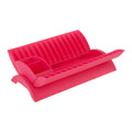 Orsina Laurie Dish Drainer with Cutlery Caddy – Hot Pink Drying Rack