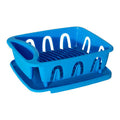 Orsina Laurie Blue Plastic Dish Drainer with Removable Drip Tray
