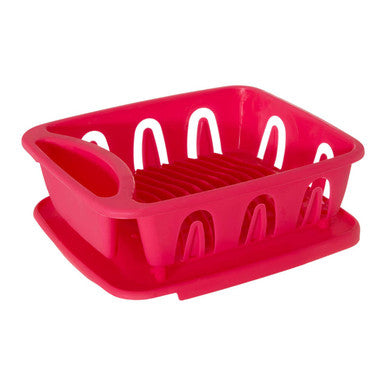 Orsina Laurie Hot Pink Dish Drainer – Kitchen Drying Rack with Tray