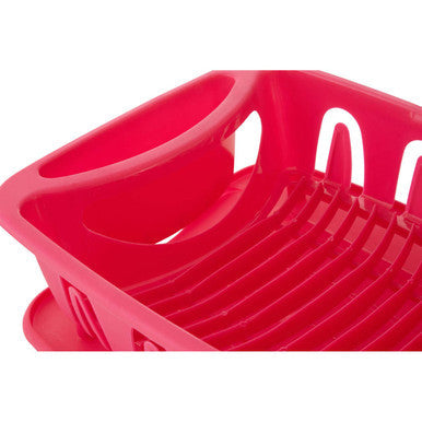 Orsina Laurie Hot Pink Dish Drainer – Kitchen Drying Rack with Tray