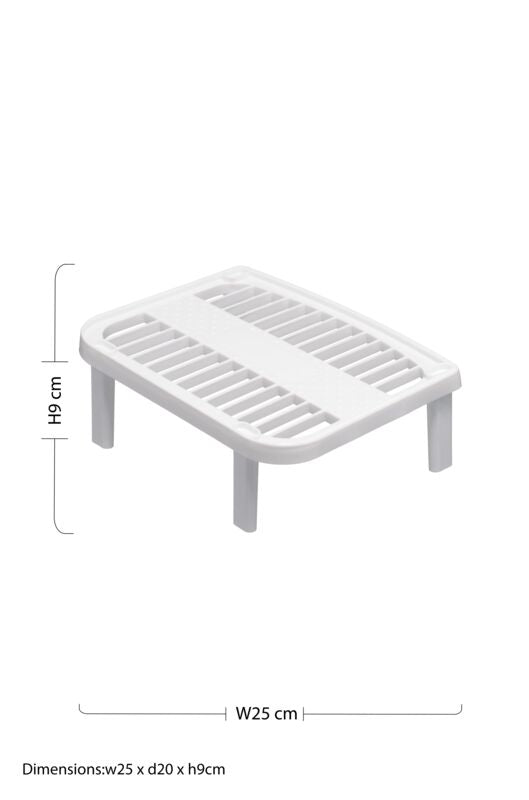 Orsina Jago Stackable Kitchen Storage Shelf – White Slatted Riser