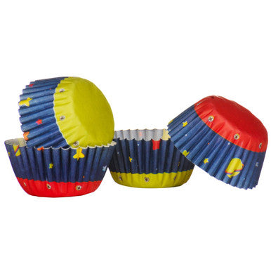 Orsina Rocket Mini Cupcake Cases | 100Pc Greaseproof Space Theme Liners