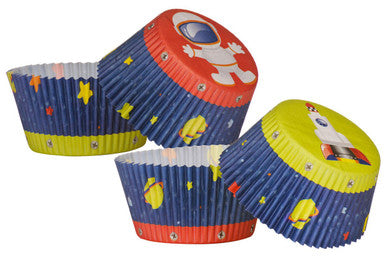Orsina Rocket Cupcake Cases – 40 Large Greaseproof Space Party Liners