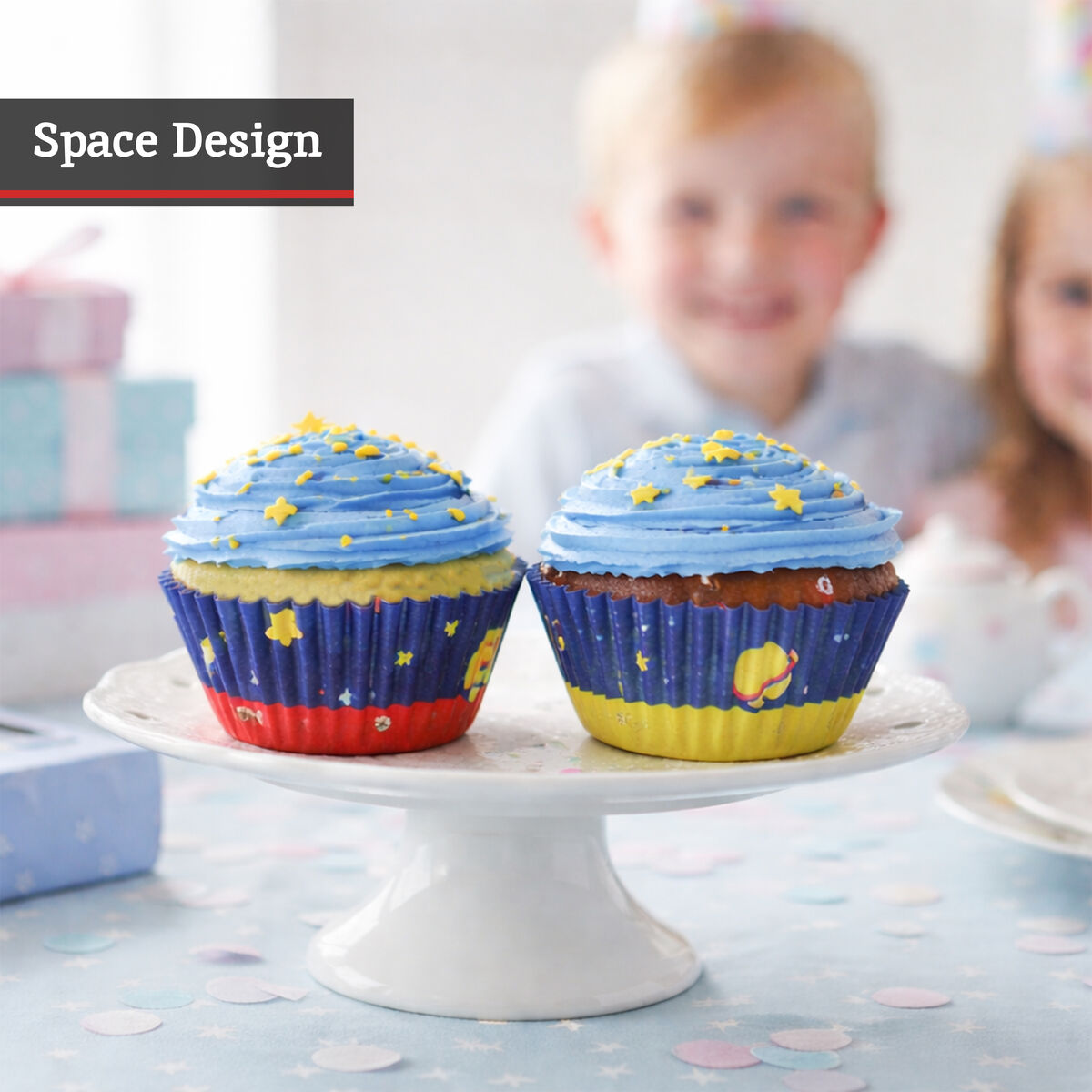 Orsina Rocket Cupcake Cases – 40 Large Greaseproof Space Party Liners