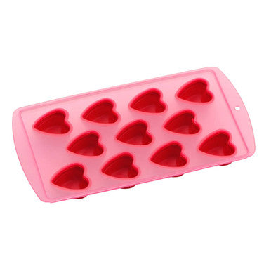 Orsina Heart Silicone Ice Cube Tray – 11 Cavity Red Chocolate Mould
