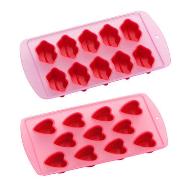 Orsina Heart Silicone Ice Cube Tray – 11 Cavity Red Chocolate Mould
