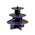 Orsina Halloween 3-Tier Spider Cake Stand – Black & Purple Cupcake Display