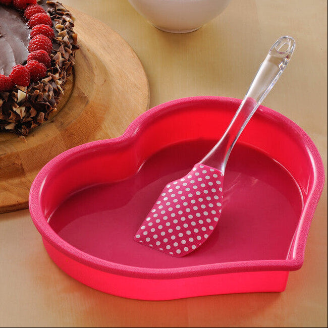Orsina Heart Silicone Cake Mould and Spatula Baking Set – 2 Pieces