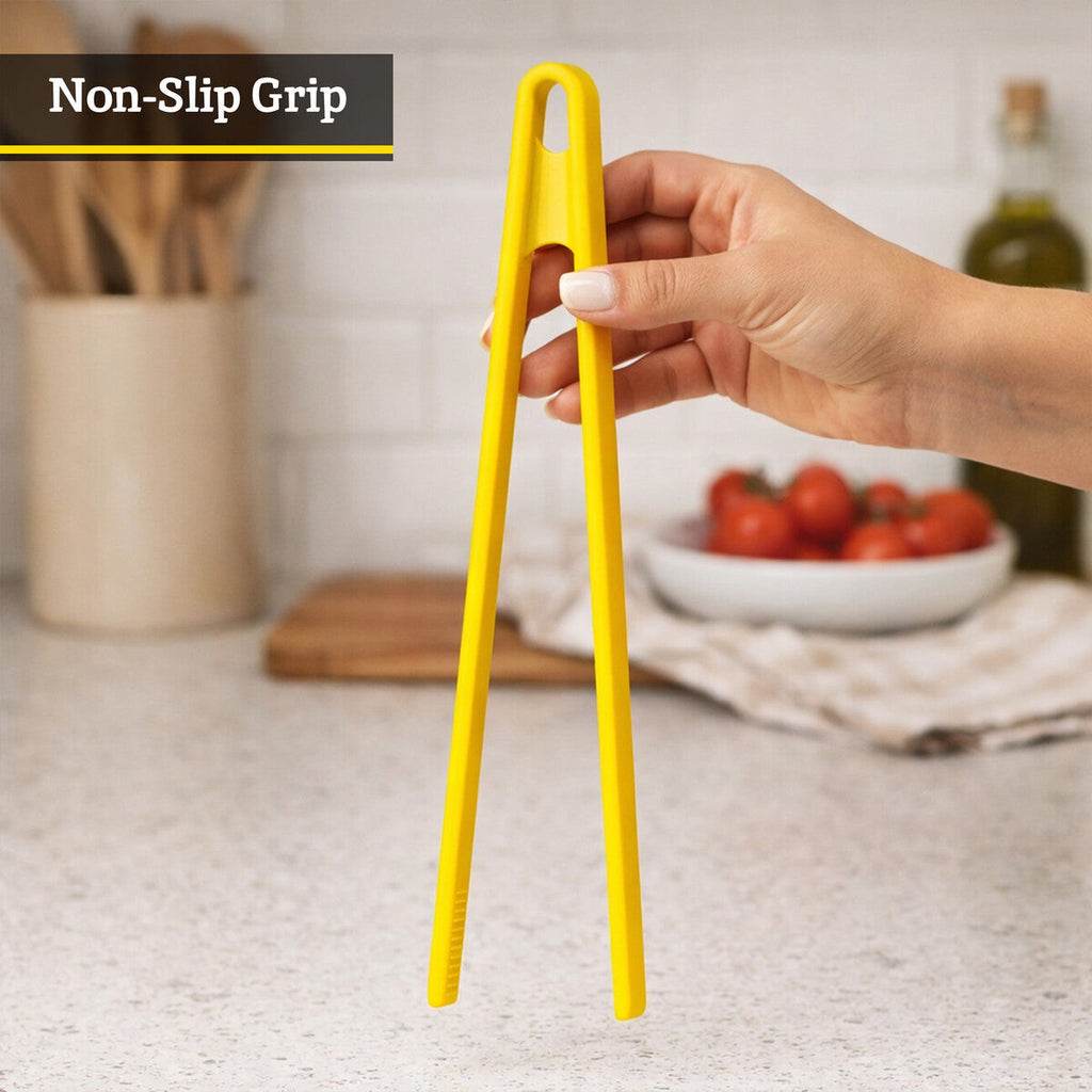 Orsina Zing Silicone Kitchen Tongs – Heat Resistant Yellow Nonstick Safe