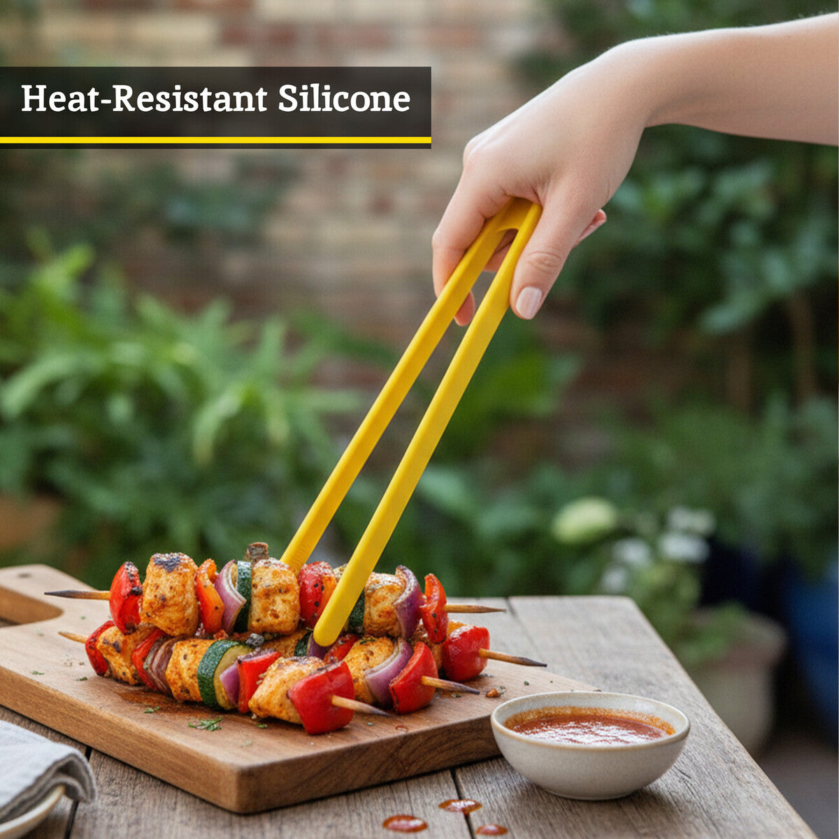 Orsina Zing Silicone Kitchen Tongs – Heat Resistant Yellow Nonstick Safe