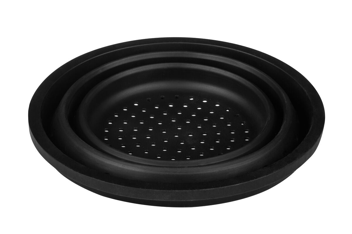 Orsina Collapsible Silicone Colander and Food Steamer – Black