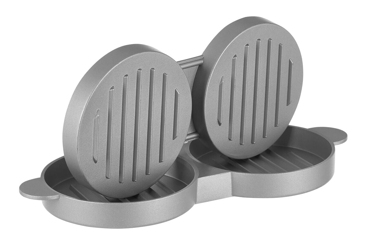 Orsina Non-Stick Double Burger Press with Wooden Handle – Patty Maker