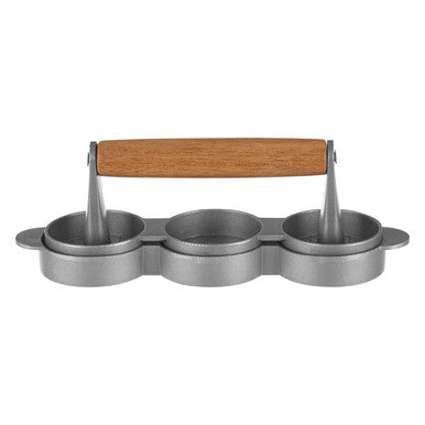 Orsina Triple Mini Burger Press – Non-Stick Slider Maker with Wood Handle