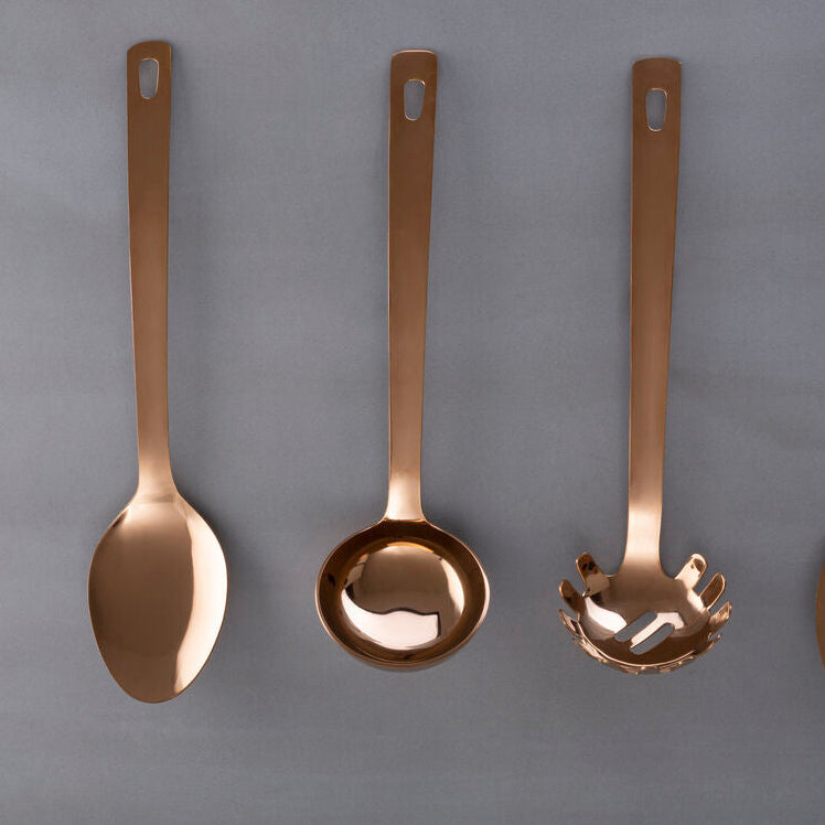 Orsina Freya Rose Gold Stainless Steel Soup Ladle with Deep Bowl