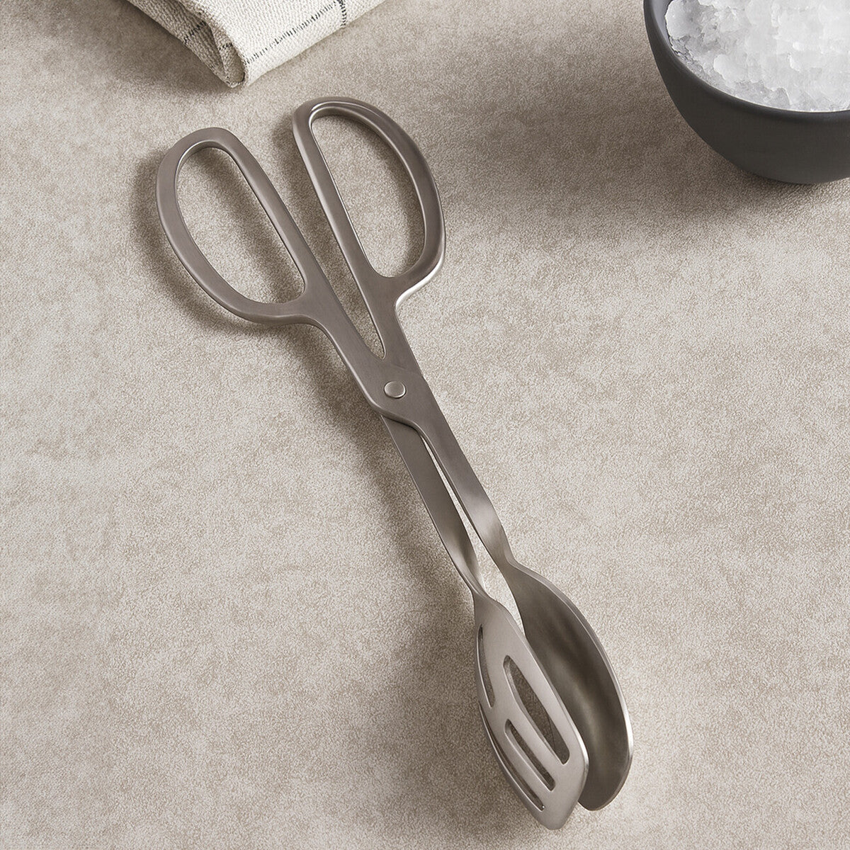 Orsina Hera Stainless Steel Kitchen Tongs – Slotted & Brushed Finish