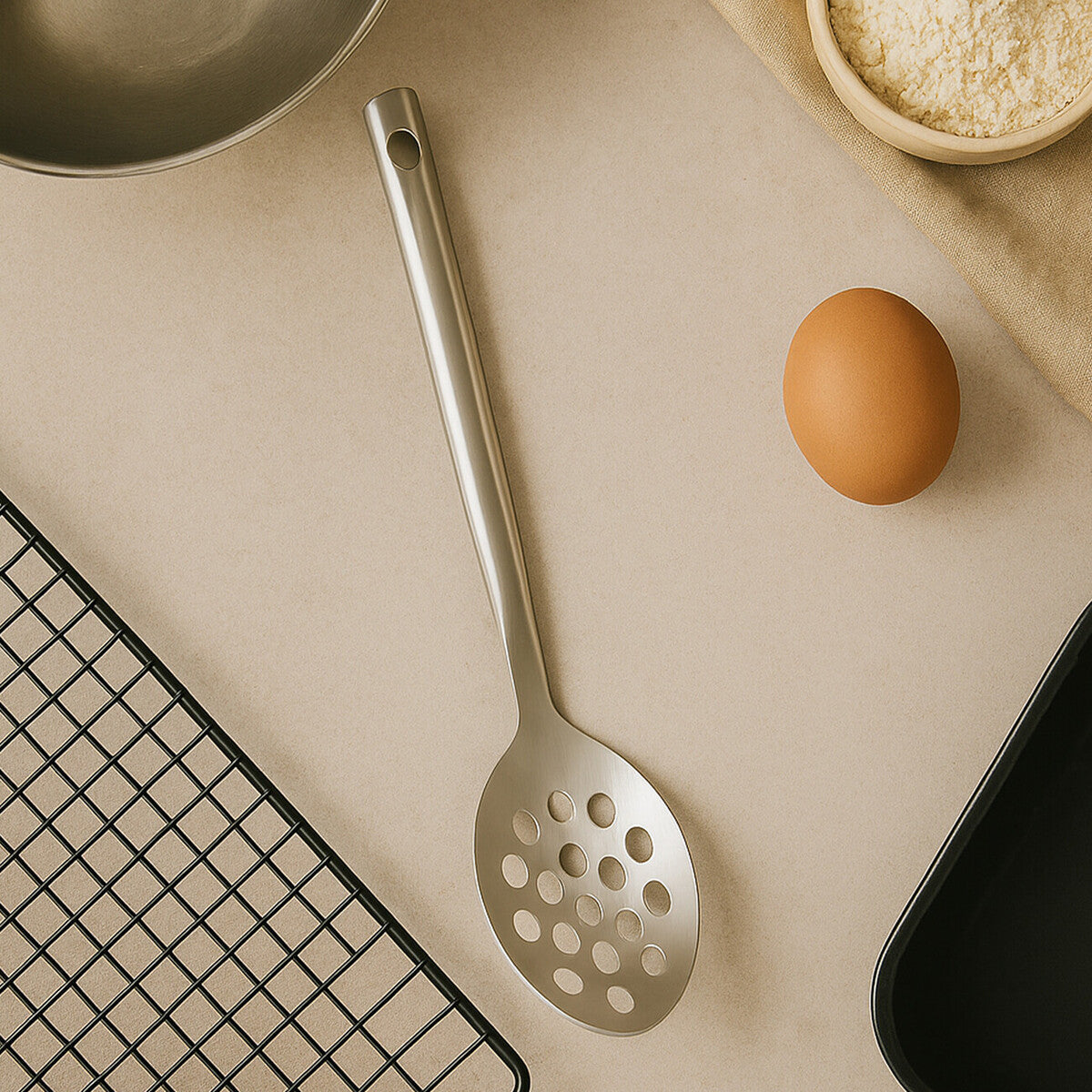Orsina Hera Slotted Spoon – Polished Stainless Steel Kitchen Tool