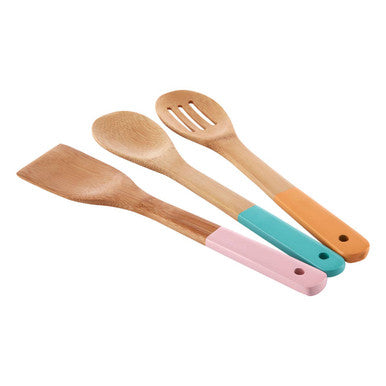 Orsina Aleki 3-Piece Bamboo Kitchen Utensil Set – Natural Wood Finish
