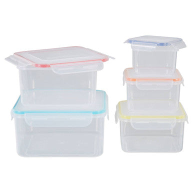 Orsina Herrela 5-Piece Square Food Containers with Airtight Lids