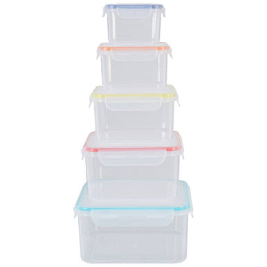 Orsina Herrela 5-Piece Square Food Containers with Airtight Lids