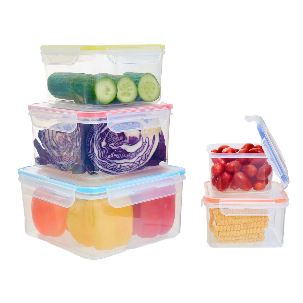 Orsina Herrela 5-Piece Square Food Containers with Airtight Lids