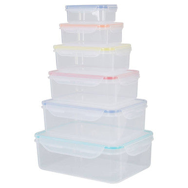 Orsina Herrela 6-Piece Rectangular Food Containers with Airtight Lids