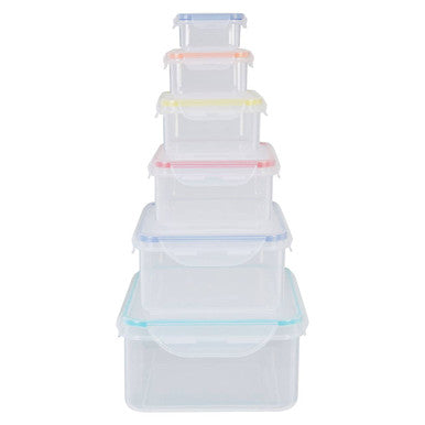 Orsina Herrela 6-Piece Rectangular Food Containers with Airtight Lids