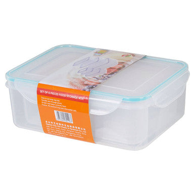 Orsina Herrela 6-Piece Rectangular Food Containers with Airtight Lids