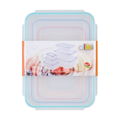 Orsina Herrela 6-Piece Rectangular Food Containers with Airtight Lids