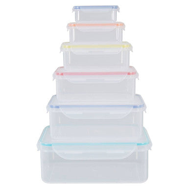 Orsina Herrela 6-Piece Rectangular Food Containers with Airtight Lids
