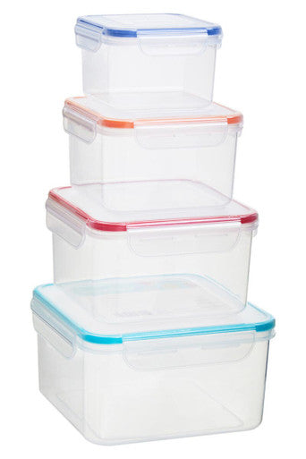 Orsina Herrela Square Food Containers - 4Pc Airtight Storage Set