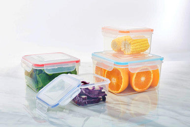 Orsina Herrela Square Food Containers - 4Pc Airtight Storage Set