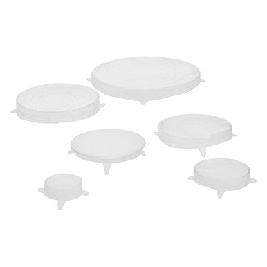 Orsina Silicone Stretch Lids – Set of 6 Clear Reusable Food Covers