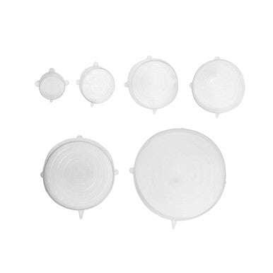 Orsina Silicone Stretch Lids – Set of 6 Clear Reusable Food Covers