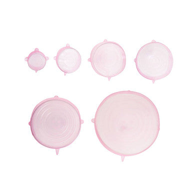 Orsina Pink Silicone Stretch Lids – Set of 6 Reusable Food Covers