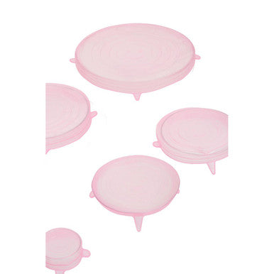 Orsina Pink Silicone Stretch Lids – Set of 6 Reusable Food Covers