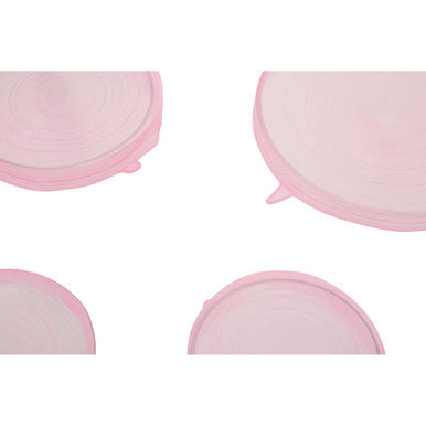 Orsina Pink Silicone Stretch Lids – Set of 6 Reusable Food Covers