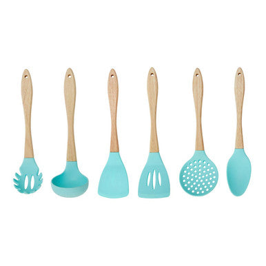 Orsina Zing 7-Piece Kitchen Utensil Set with Holder – Pastel Green