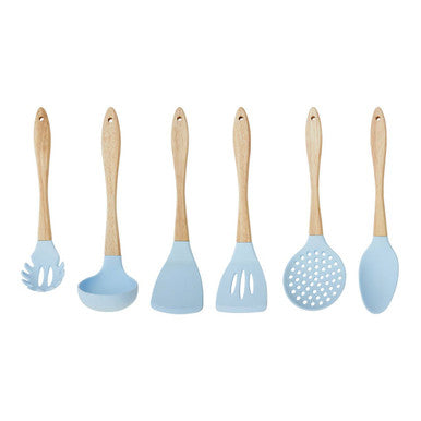 Orsina Zing 7-Piece Kitchen Utensil Set with Holder – Pastel Blue