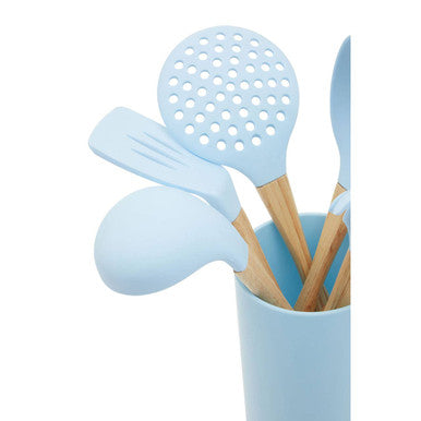 Orsina Zing 7-Piece Kitchen Utensil Set with Holder – Pastel Blue