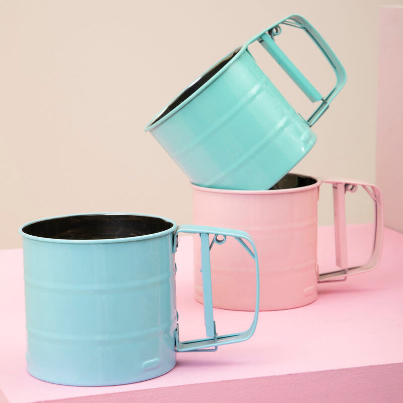 Orsina Zing Mechanical Flour Sifter - 250ml Stainless Steel - Pink