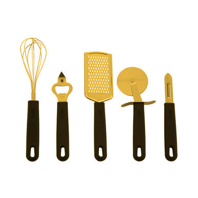 Orsina Zing 5-Piece Kitchen Gadget Set | Light Gold Stainless Steel
