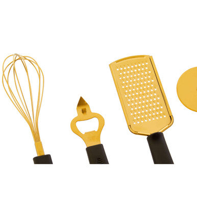 Orsina Zing 5-Piece Kitchen Gadget Set | Light Gold Stainless Steel