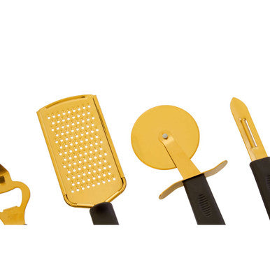 Orsina Zing 5-Piece Kitchen Gadget Set | Light Gold Stainless Steel