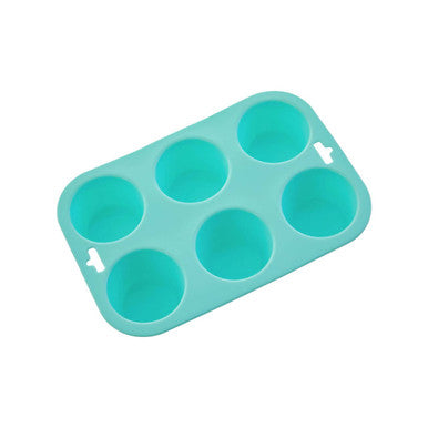 Orsina Silicone Muffin Mould – 6 Cup Non-Stick Cupcake Tray, Pastel Green