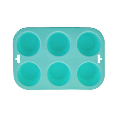 Orsina Silicone Muffin Mould – 6 Cup Non-Stick Cupcake Tray, Pastel Green