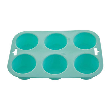 Orsina Silicone Muffin Mould – 6 Cup Non-Stick Cupcake Tray, Pastel Green