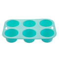 Orsina Silicone Muffin Mould – 6 Cup Non-Stick Cupcake Tray, Pastel Green