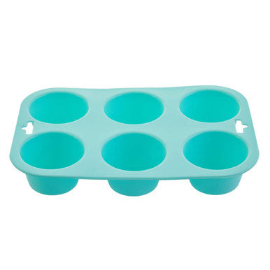 Orsina Silicone Muffin Mould – 6 Cup Non-Stick Cupcake Tray, Pastel Green