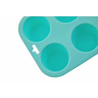 Orsina Silicone Muffin Mould – 6 Cup Non-Stick Cupcake Tray, Pastel Green