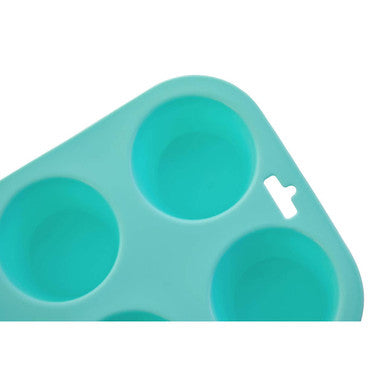 Orsina Silicone Muffin Mould – 6 Cup Non-Stick Cupcake Tray, Pastel Green
